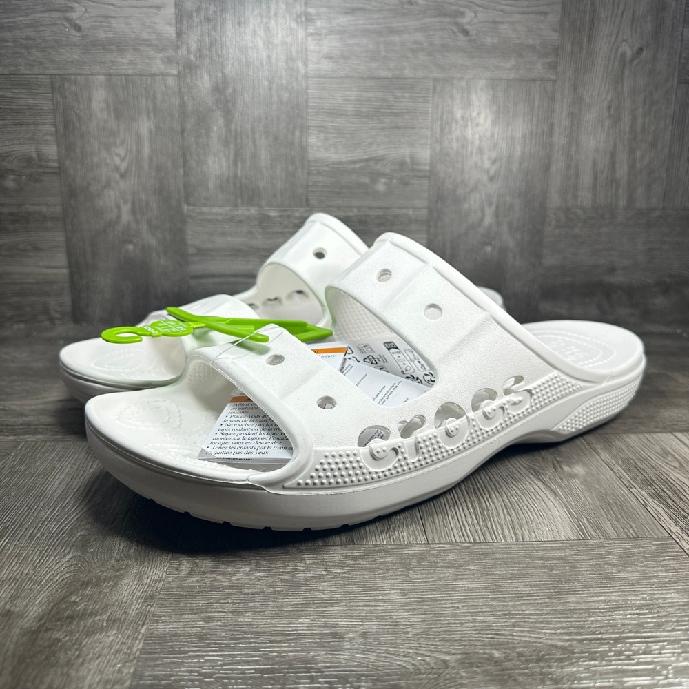 Crocs Baya Sandal Mens 13 White Lightweight Breathable Casual Slides NEW - Picture 4 of 8